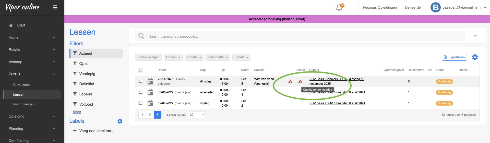 Planningsconflicten 5