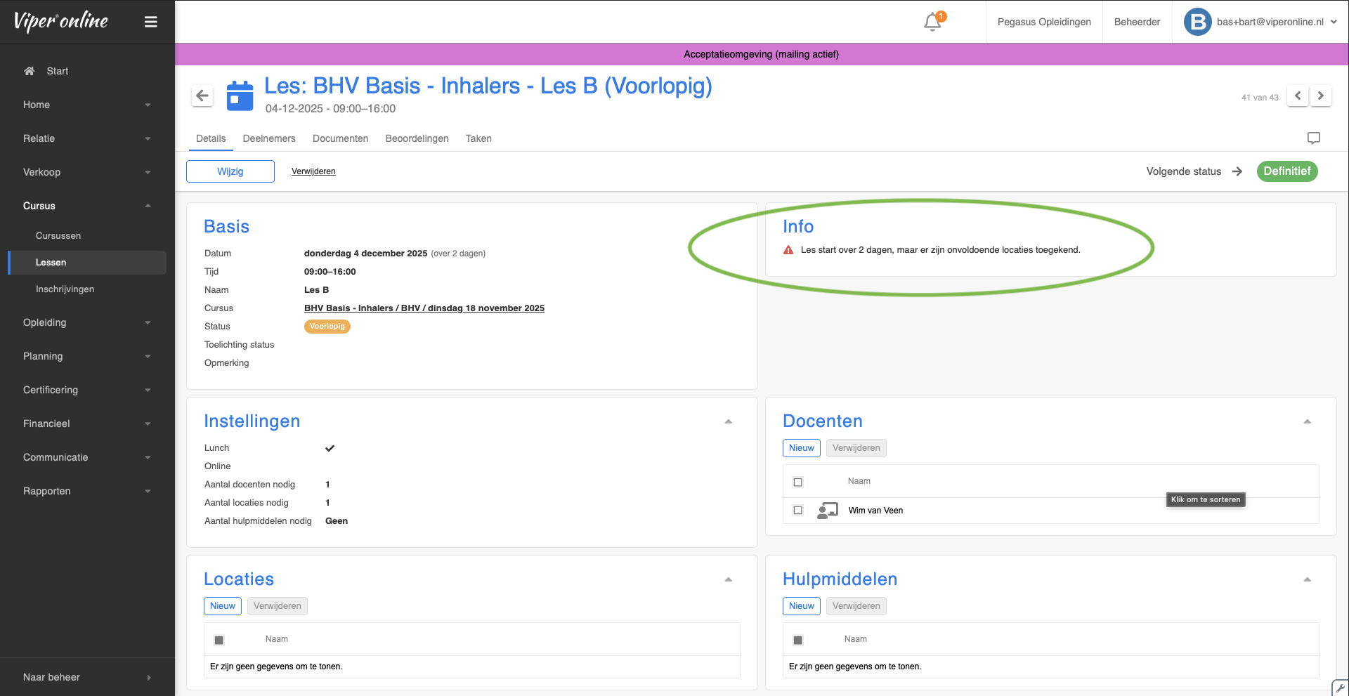 Planningsconflicten 6