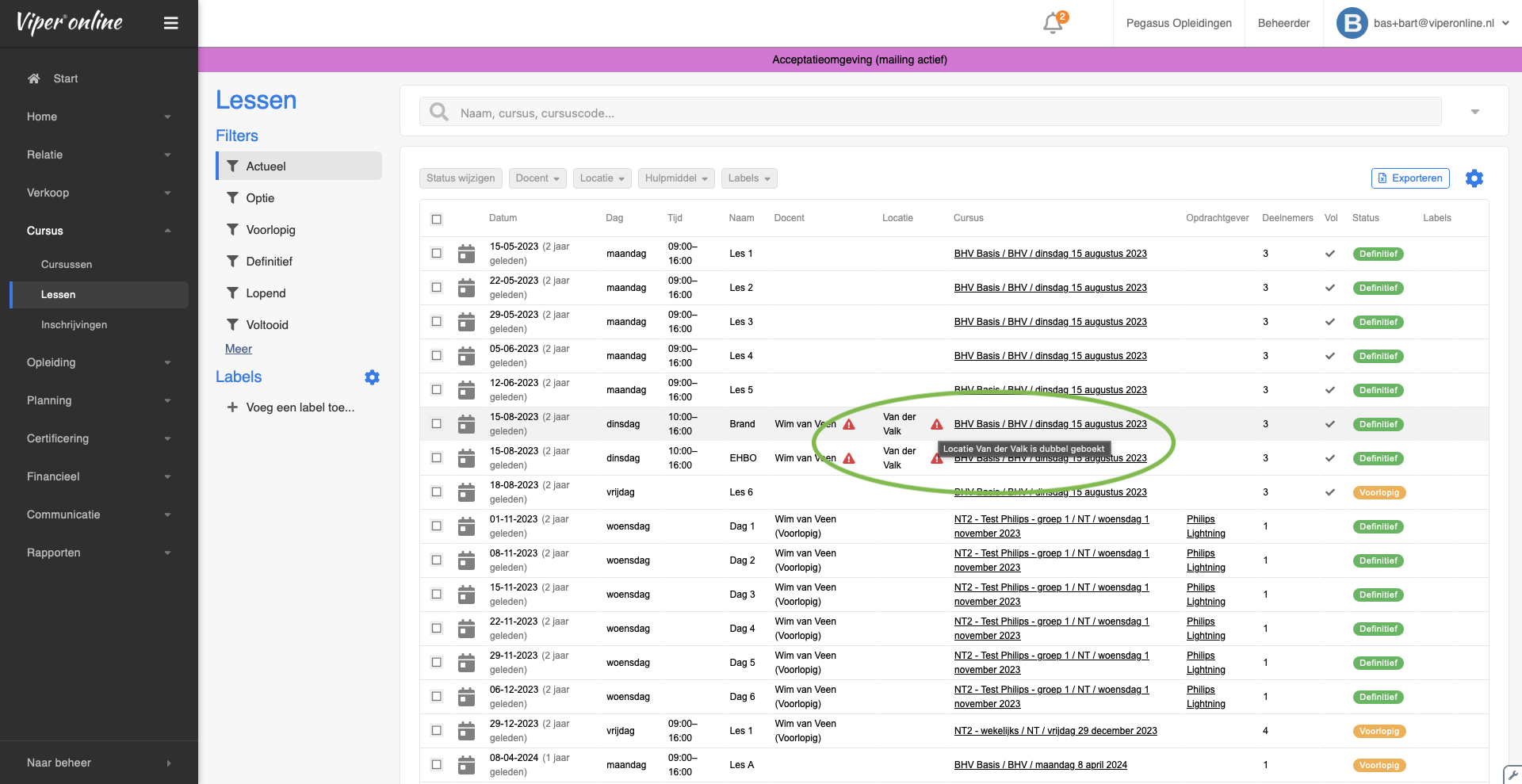 Planningsconflicten 9