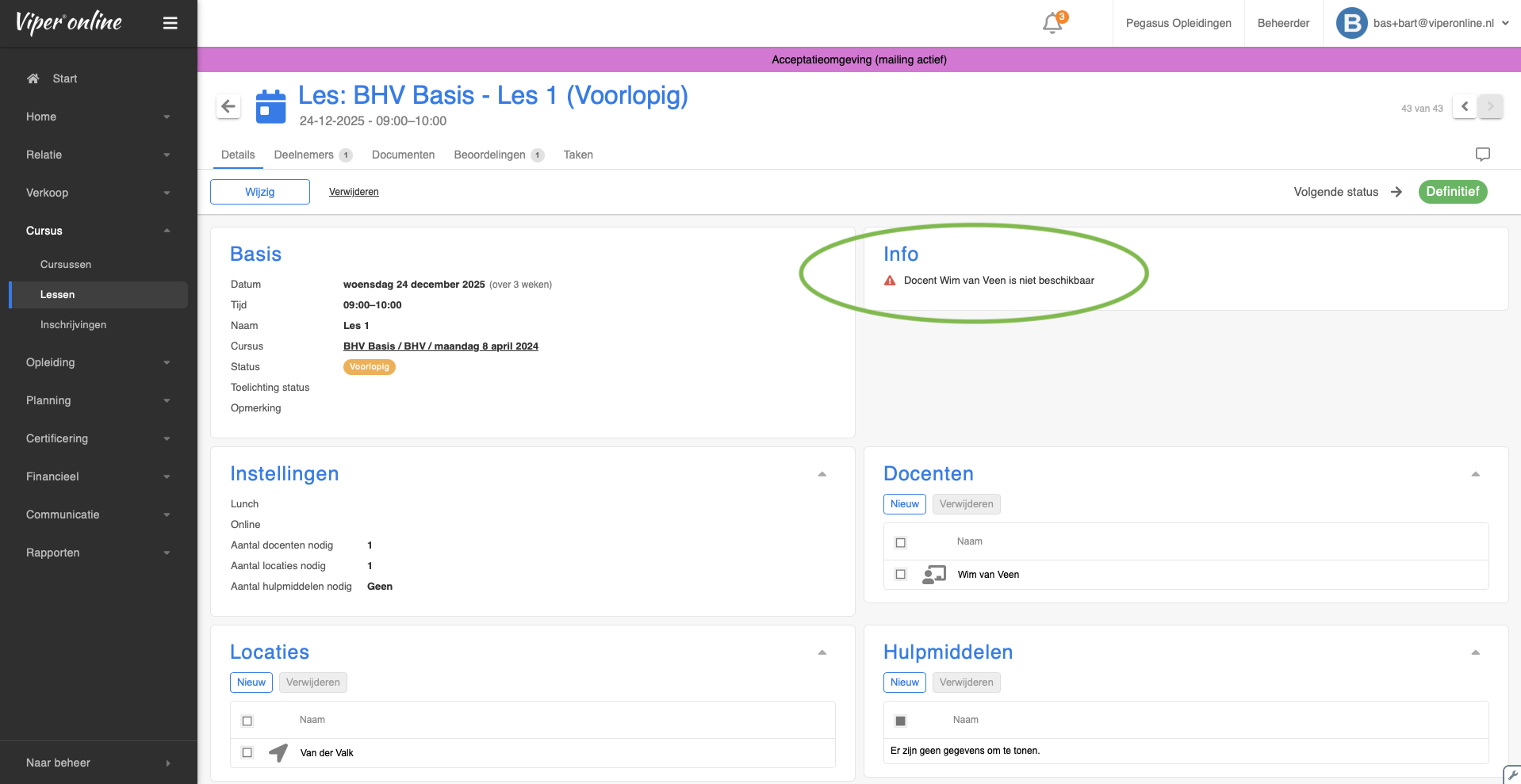 Planningsconflicten 19