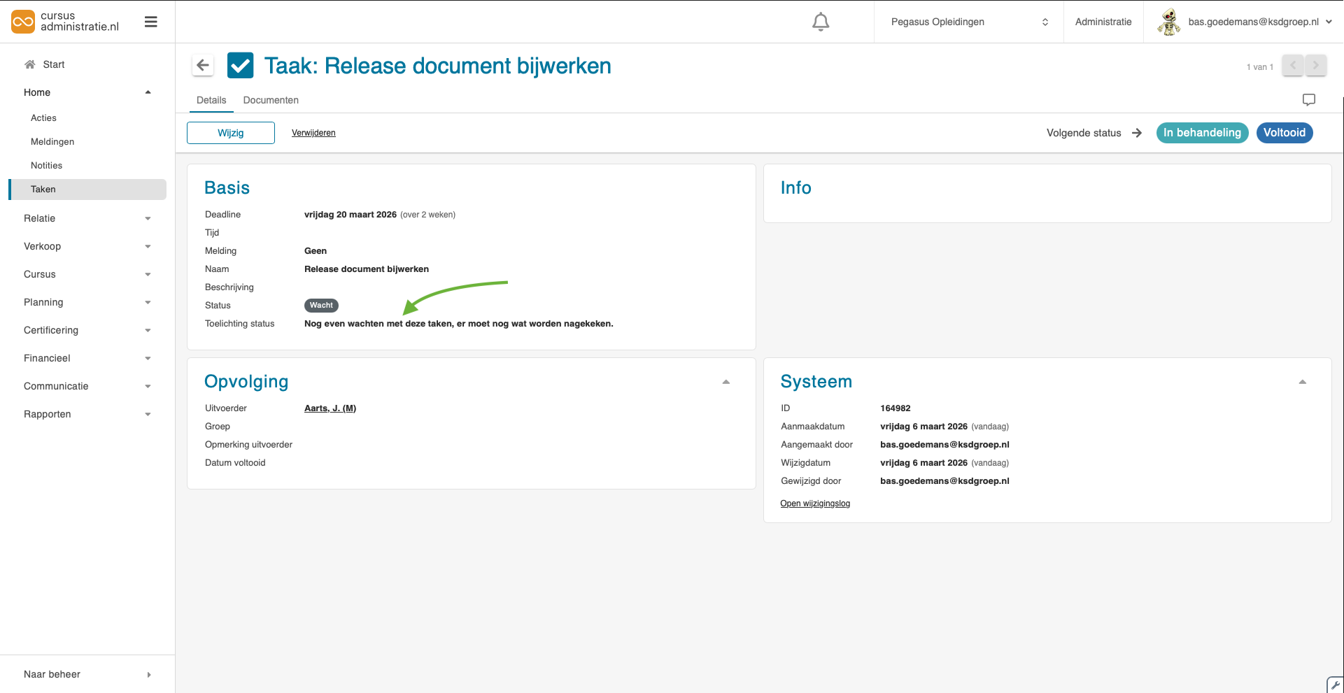 Toelichting bij status 4