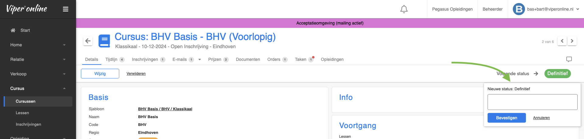 Toelichting bij status 1